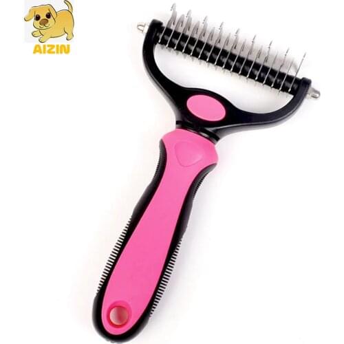 Dog Hair Remover Comb Brush Stainless Steel For Large Cat Use Loose Knots Cleaning Grooming Safety Tool Soft Handle Pet Products