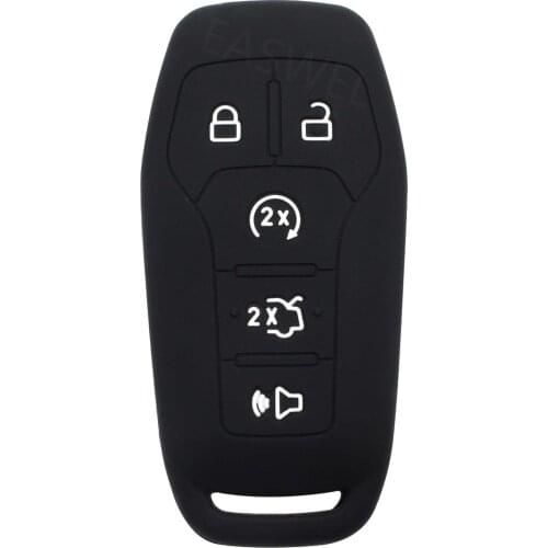 Silicone Cover fit for FORD LINCOLN Smart Remote Key Case 5 Button Hollowed BK