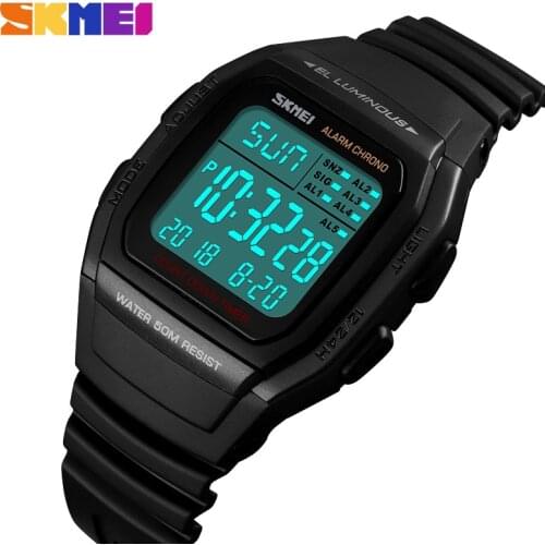 SKMEI Outdoor Mens Sport Watch Date Week Electronic Digital Watch Clock Waterproof LED Men Wrist Watches Relogio Masculino 1278