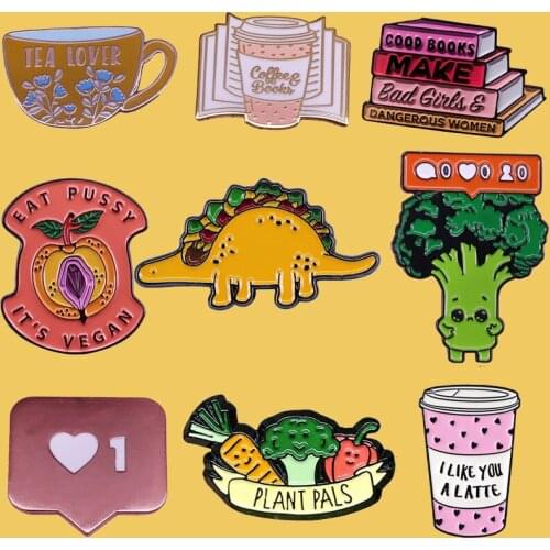 SP056 Vegetables Pins Enamel Pins and Brooches Lapel Pin Backpack Bags Book Badge Clothes Decoration Gifts For Kids