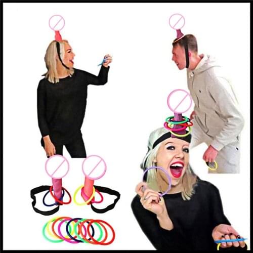 Adult Games Supplies Penis Ring Toss Hen Night Party Supplies Dick Head Hoopla Game Bride Couple Toys Bachelorette Game