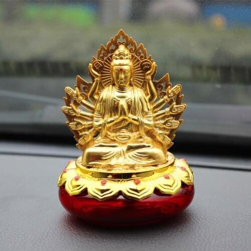 Car decoration Avalokitesvara guanyin creative Onboard perfume base double-sided buddha ornaments buddhism crafts