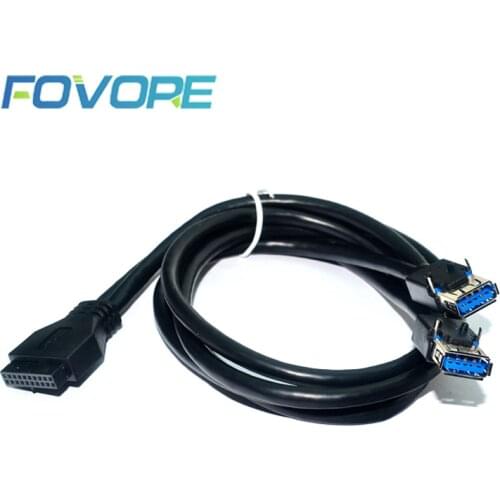 USB 3.0 Front Panel Cable USB 20pin Connector Cable USB 3.0 High Speed 20 pin to Dual Ports USB3.0 Hub with Fixed Foot for PC