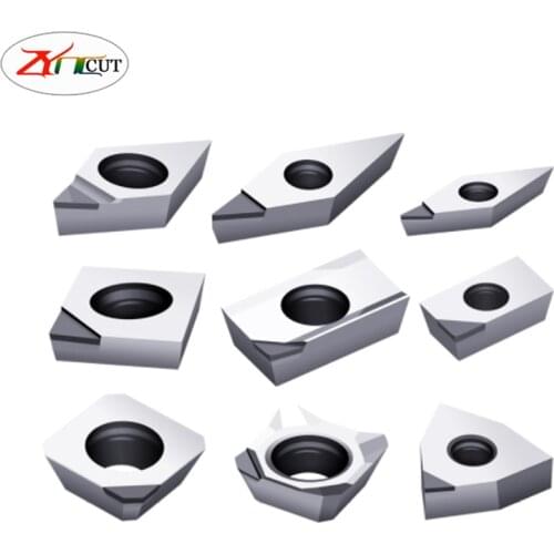 2PCS PCD/CBN blade Processing of High Hardness Quick Fire Steel TNMG1604/WNMG0804/CNMG1204/VBMT1604/DNMG1504/DCGT0702