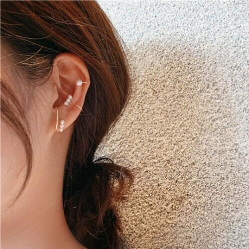 Pearl Ear Clips For Women Elegant Gold Metal Elegant Charms Sweet Clip On Earrings Ladies Fashion Ear Jewelry Girls Gift