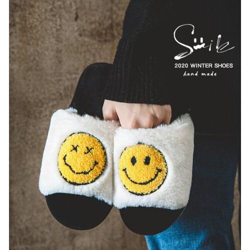 Autumn Ladies Shoes Winter Fur Flip Flops Cotton Slippers Rabbit Home Warm Thick Bottom Indoor House Slippers Women Cute Fluffy