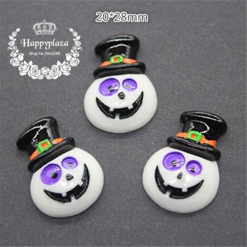 10pcs Resin Flatback Cabochon New Halloween Ghost Miniature Art Supply Decoration Charm Craft,20*28mm