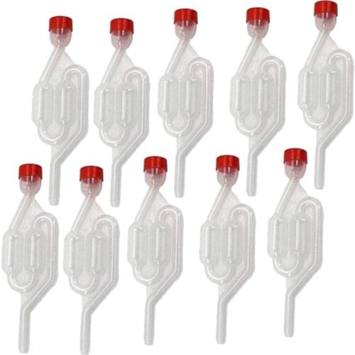 Quality 10 Pack S-Shape Airlock Twin Bubble Grommet One-Way Exhaust Seal Valve with Cork Beer Wine Making Tank Vent Valve