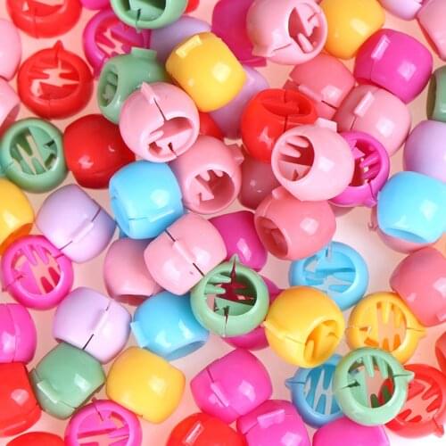 100pcs Hair Braids Maker Beads Headwear Cute Candy Colors Plastic Hairpins Hair Claw Clips For Women Girls Hair Accessories