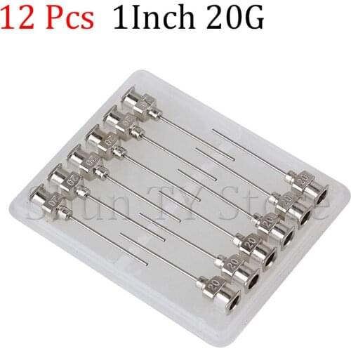 12 Pcs 1.5 Inch Silver Stainless Steel 20Ga Connector Glue Head Dispensing Needle, Suitable For Dispensing Electronic Components
