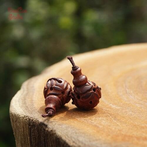2* 12mm Natural Red Sandalwood Guru Bead Wooden Hollowing Carving Loose Wood bead Mala Beads Japa Bracelet Jewellry Findings DIY