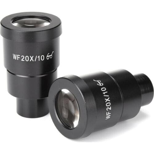 2 PCS WF20X/10mm Stereo Microscope Eyepiece 30mm High Eye Point Eyepiece