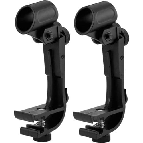 2pcs Clip On Drum Microphone Clamp Mic Mount Holder Adjustable Shockproof