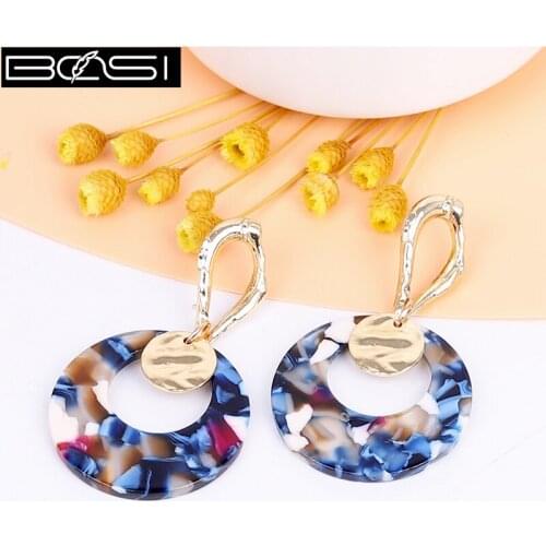 BOSI 2021 acrylic earrings for women fashion jewelry drop earrings minimalist blue earrings simple earring girls wholesale resin