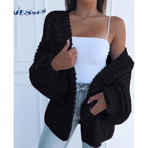 2021 Fashion Faux Mohair Coat Winter Knitted Sweaters Loose Full Sleeves Warm Casual Cardigan Ladies Autumn Pure Color Outwears