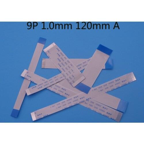 3pcs 9pin FFC FPC flat flexible cable 1.0mm pitch 9 pin A Forward Length 120mm Ribbon Flex Cable AWM 20624 80C 60V VW-1