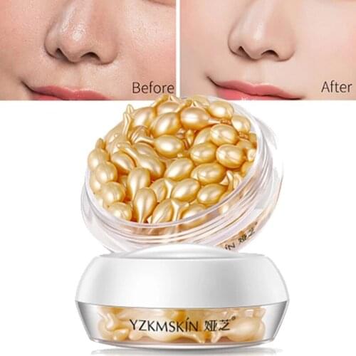 30Pcs Fullerene Placenta Capsule Essence Whitening Dilute Fine Lines Brighten Tighten Moisturizing Capsules Facial Serum