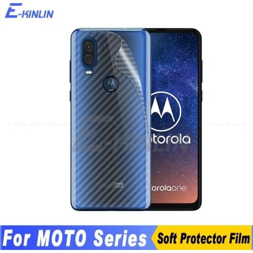 5pcs Carbon Fiber Back Cover Screen Protector For Motorola Moto One Fusion Plus Macro Action vision Sticker Film Not Glass