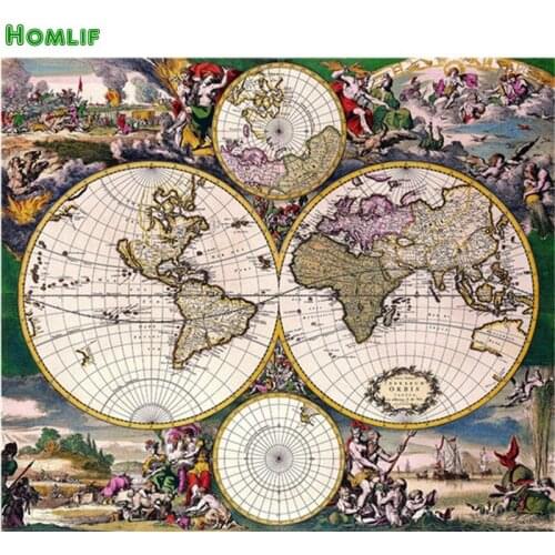 5D Rhinestones Diamond Embroidery World Map 5d Diy Diamond Painting Cross Stitch Crafts Square&round Mosaic home decor