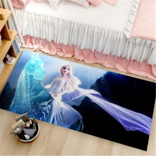 60x160cm Activity Mat Baby Princess Play Mat Cartoon Frozen 2 Carpet for Bedroom Girls Room Anti-slip Mat Washable Floor Rug