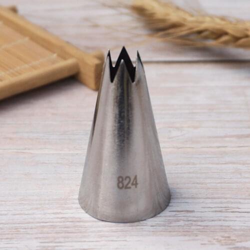 #824 Piping Nozzle Decor Icing Tip Cream Flower Rose Tips Fondant Baking Tool Cake Cupcake Decor Stainless Steel