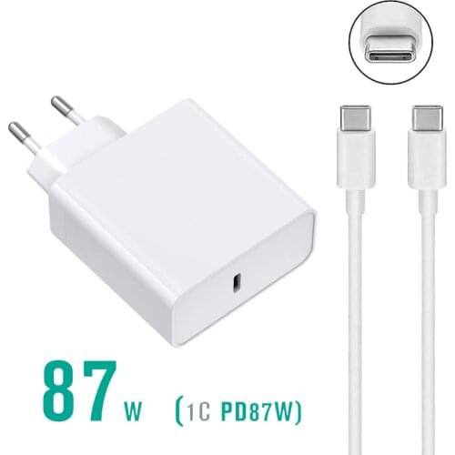 87W 65W 60W USB Type C PD Charger USB-C Type-C Power Adapter for Macbook Pro Lenovo Hp Asus Laptop Tablet Phone Charger