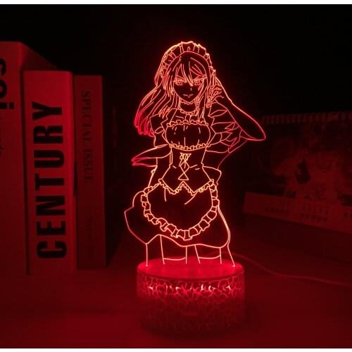 Anime Maid Sama 3D White Base Lamp for Childrens Room Decor Night Light Kids Bithday Gift LED Light Bedroom Manga Table Lamp