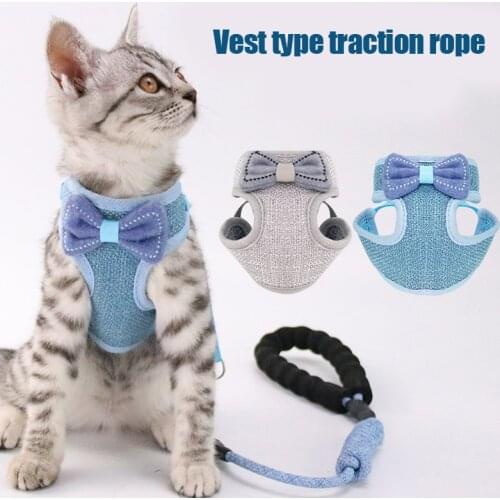 Cat Bow Shape Leash Automatic Retractable Rope Pet Tractor Chain Pets Supplies Walking cat accessories gatos accesorios chats