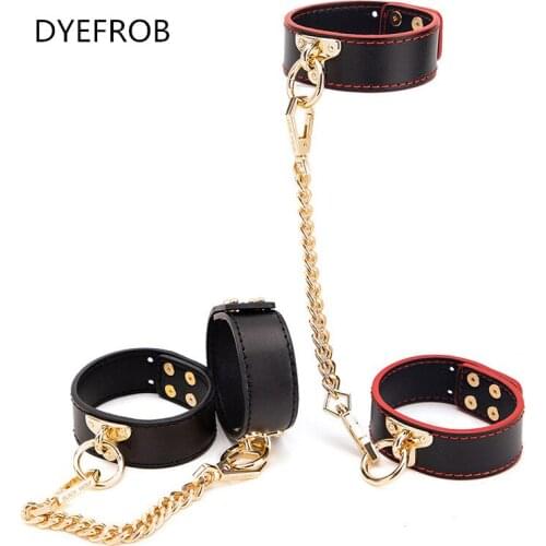 DYEFROB Bondage Restraint Handcuffs & Ankle Cuffs Adult Erotic SM Sex Toy for Woman Couples Games Sex Products Kawaii Lingerie
