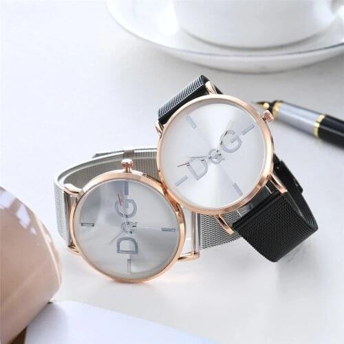 Reloj New Brand Casual Sports Quartz Watches Black Silver Steel Mesh Belt Simple Dial Dress Ladies Watch Relogio Montre Femme
