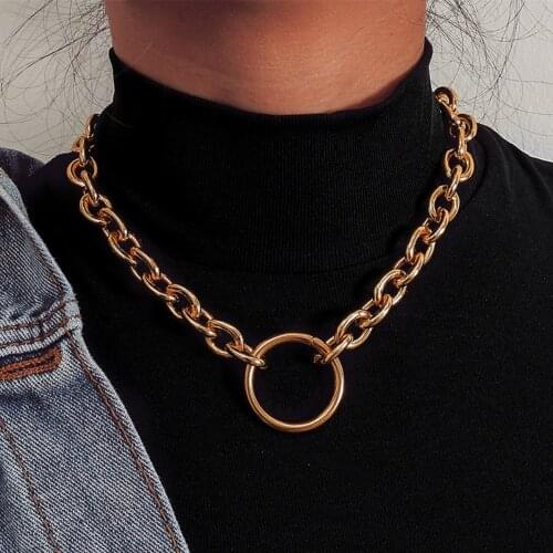 DIEZI Vintage Punk Choker Chain Necklace For Women New Gold Silver Color Short Statement Necklace For Girls Jewelry