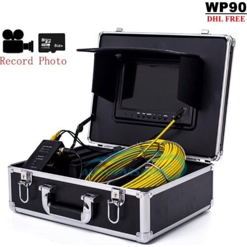 DHL FREE WP90 20/30/50M 9" LCD Sewer Drain Pipe Inspection Camera System Industrial Pipeline Endoscope Snake Video Camera