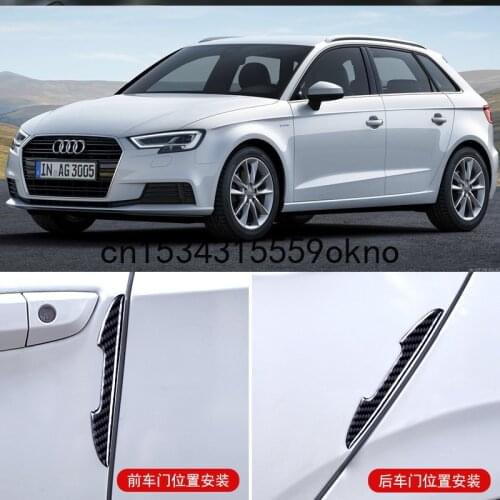 For Audi A3 A1 A5 A7 Car Side Door Edge Mirror Guard Bumper Trim Protector Stickers 6pcs Carbon Fibre Car Assessoires