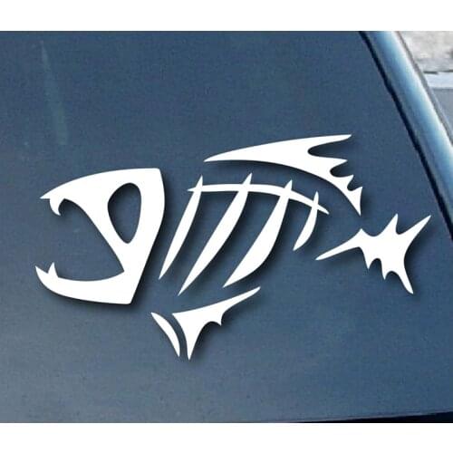 G.Loomis Fish Bones Fear No Run Bumper Sticker Car window Die Cut decal 6" (White)