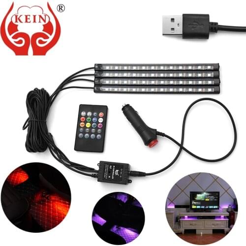 KEIN usb dj Atmosphere Lamp car Interior light bar Decorative Lamp wireless music control 12SMD RGB Pathway Lighting car styling