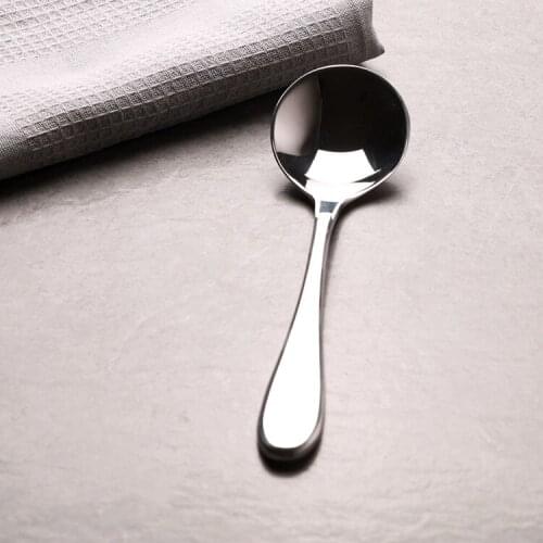 High Quality Brand 304 18-10 Stainless Steel Classic Round Soup Spoons Dinner Rice Ice Cream Western Food Spoons Tableware