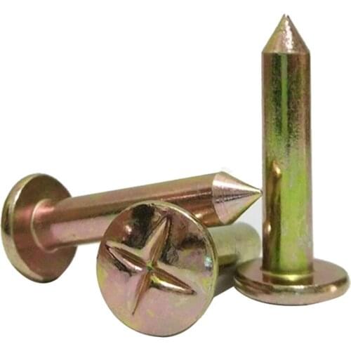 10 PCS High Hardness Galvanized Steel Cross Nail 3/5/7/10cm Surveying Mag Nail Settlement Observation Measuring Spike