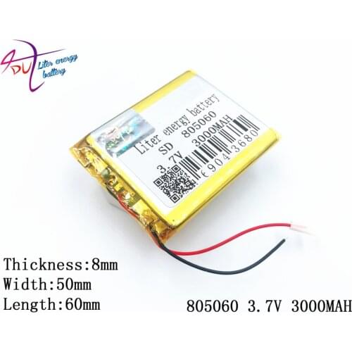 Liter energy battery 805060 3.7V 3000MAH 785060 Large-capacity mobile power navigation locator polymer battery