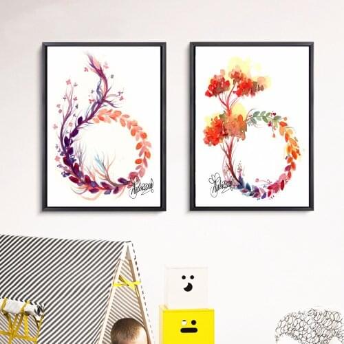 Dreamy Trees and Floral Canvas Art Print Painting Poster Wall Pictures For Living Room Decor Home Decorative No Frame