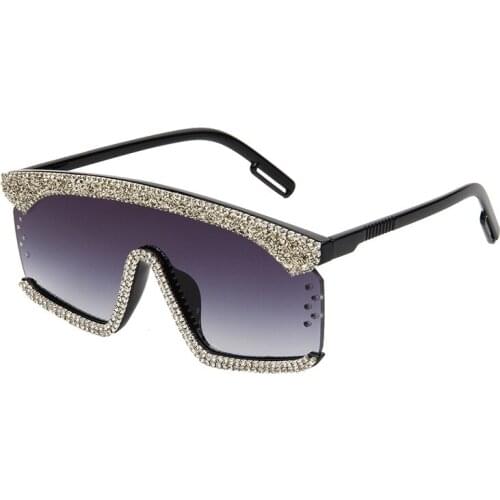 Fashion Conjoined Sunglasses Men/Woman Gorgeous Handwork Point Diamond Shined Gravel Pearl Sunglasses Femle Gafas De Sol Mujer