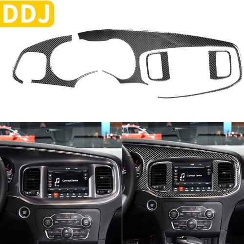 Dashboard Sticker For Dodge Charger LD 2015+ SE RT Carbon Fiber Speedometer Interior Air Outlet Cover Tuning Car Accessories