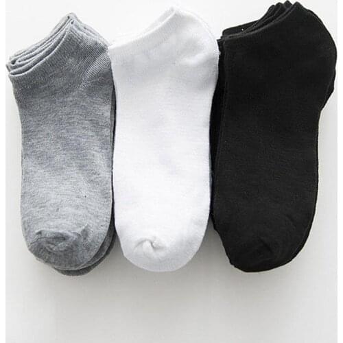 Fashion Casual Socks Men No Show Socks Solid Cotton Outdoor Sports Socks Small Foot Heel Protection Boat Socks Black Socks