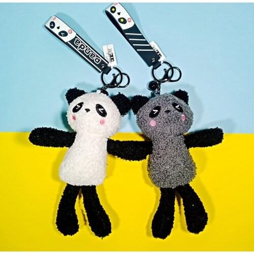 New Creative Cartoon National Treasure Panda Plush Doll Keychain Handbag Pendant Little Doll Ornaments Car Key Chain