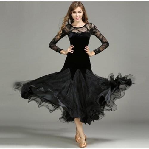 New Modern Dance Dress Lady National Standard Velvet Suit Adult Ballroom Training Competition Suit Velvet Ballroom Dress B-6170