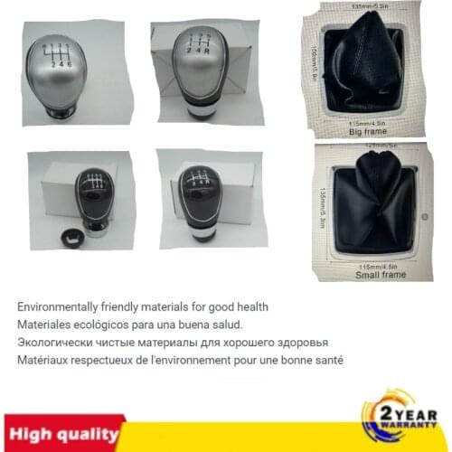 New 5/6 Speed Car Gear Shift Konb Stick Gaiter Knob for Ford Focus 2008-2013 Fiesta MK7 C-max Galaxy Kuga Black / Silver Cap