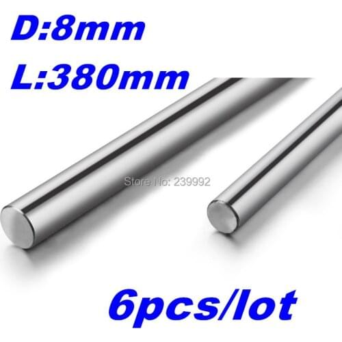Wholesale of 8mm linear shaft 380mm long harden linear shaft for lm8uu cnc parts 6pcs/lot