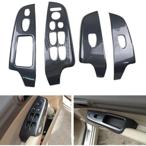 YAQUICKA 4Pcs/set Car Interior Armrest Window Lift Switch Button Panel Cover Trim Bezel For Honda Civic 8th Gen 2006-2011 ABS