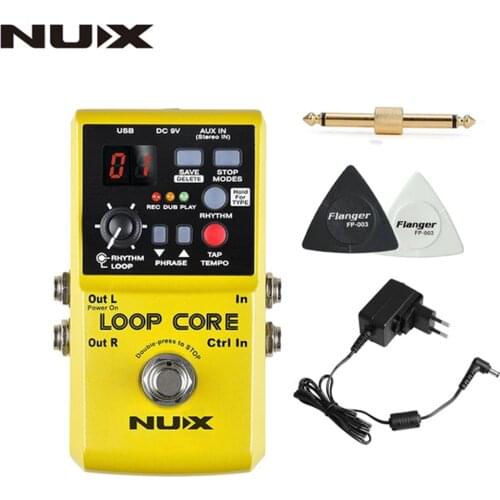 NUX Loop Core Guitar Effect Pedal Looper 6 Hours Recording Time 99 User Memories 40 Built-in Drum Patterns with Tap Tempo