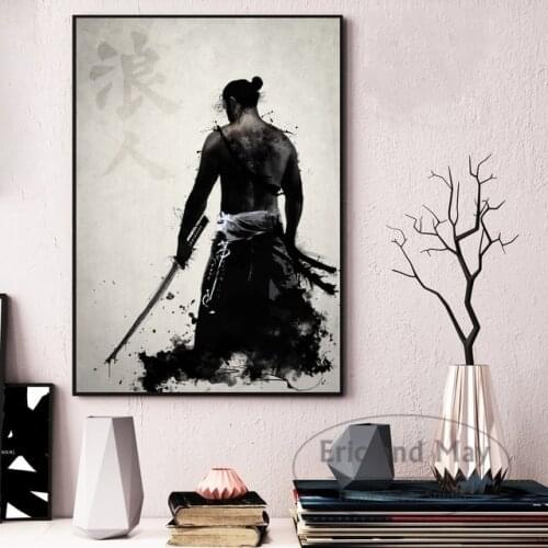 Poster And Prints Hot Armored Samurai Japan Anime Artwork Paintings Art Fashion Canvas Wall Pictures For Living Room Home Decor