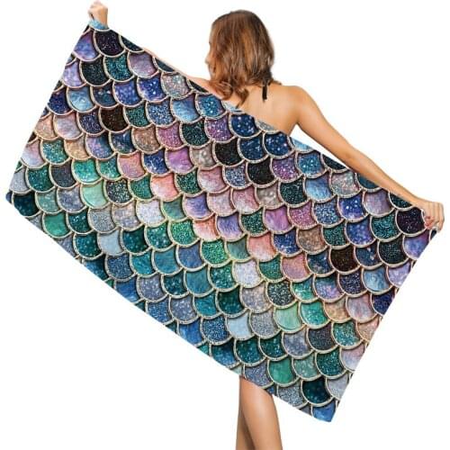 Beach towel Mermaid style shawl digital printing sports towel quick-drying portable towel